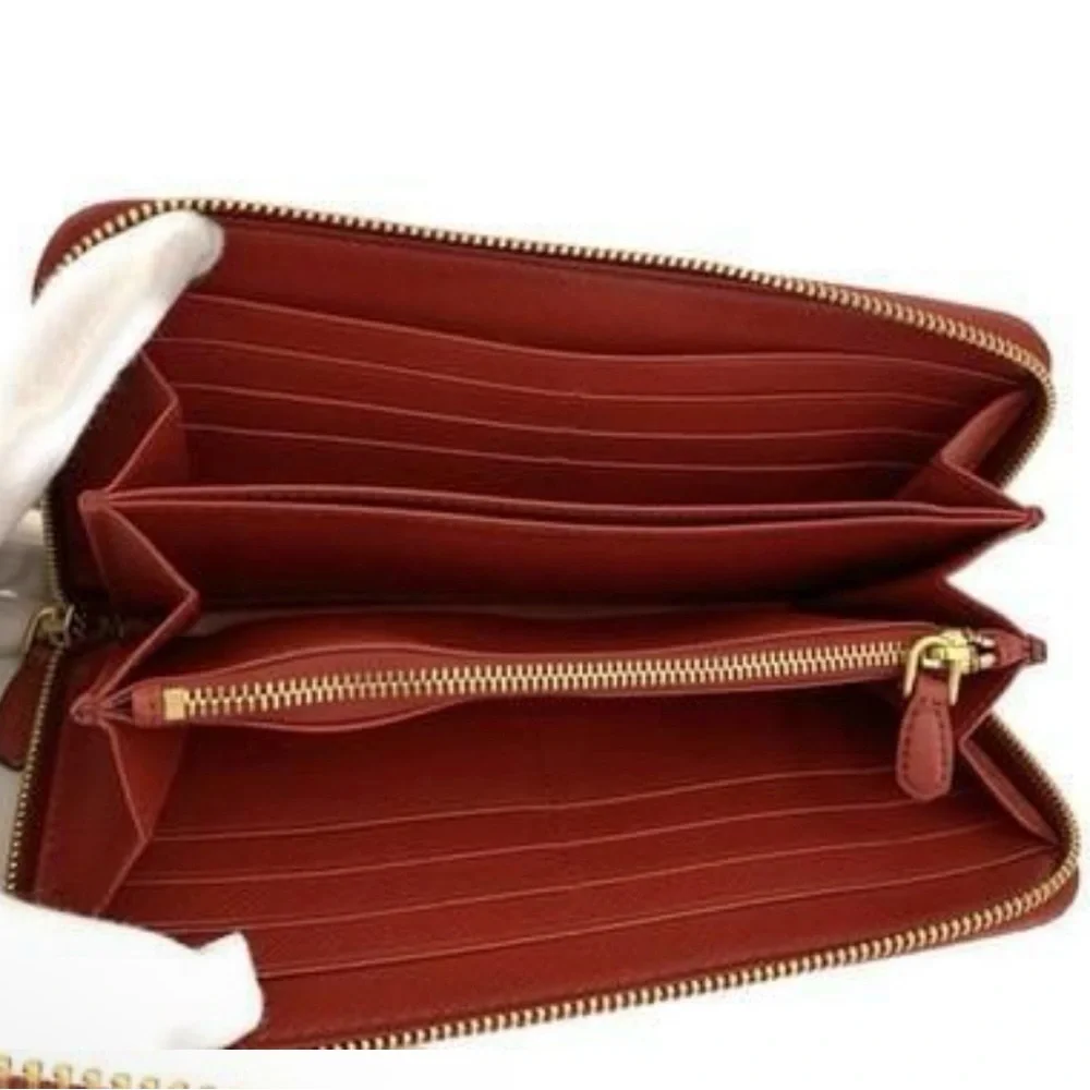 Prada Saffiano Leather Zip Around Wallet – Red - Picture 8 of 14